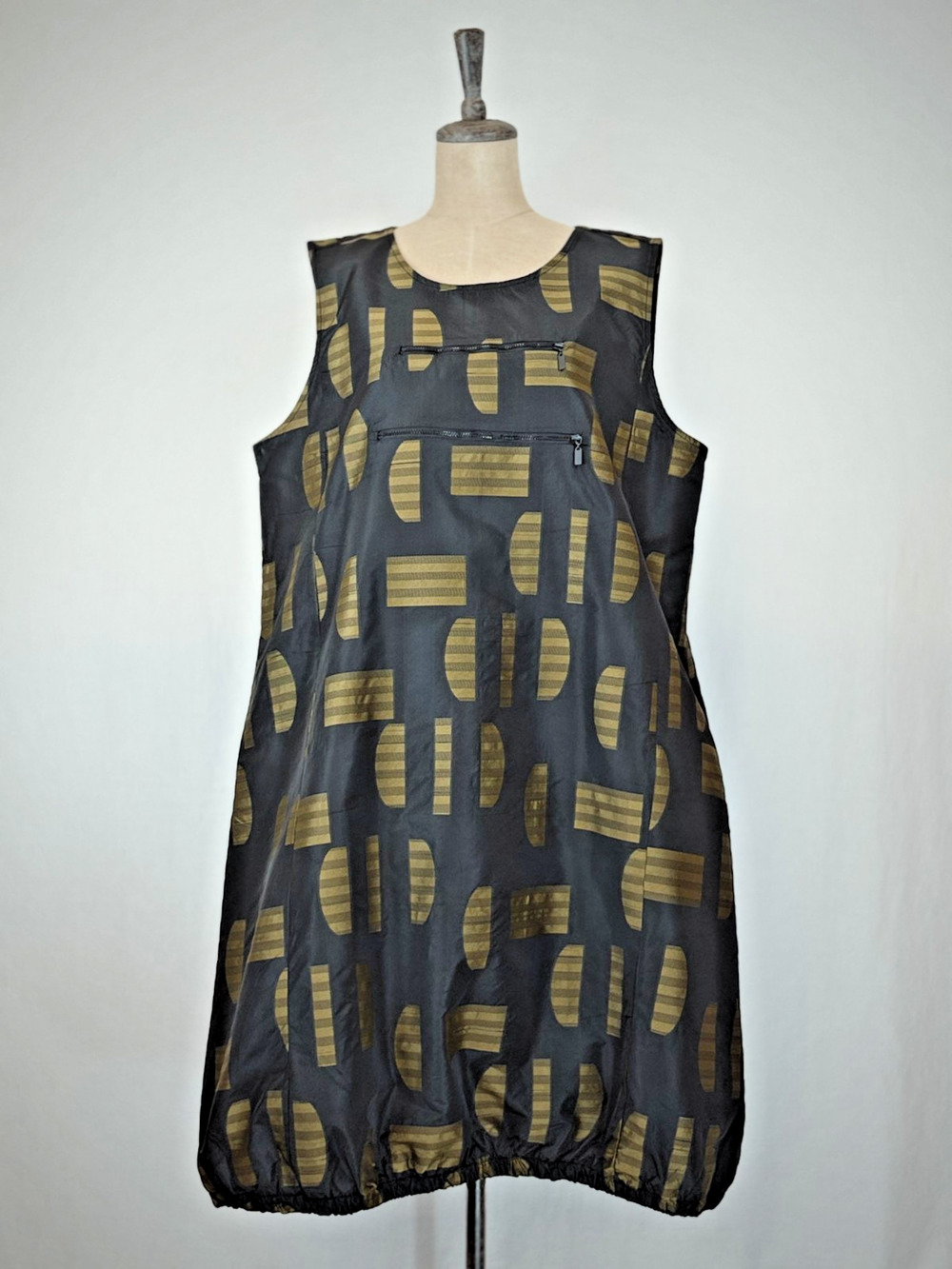 Sassy #14602 Black w/Green Pattern Sleeveless Tank Bubble Dress #0234 XXL